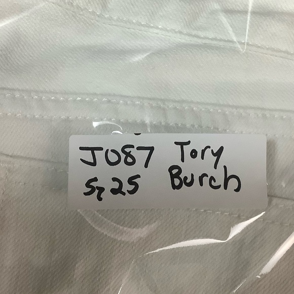 Tory Burch Cropped Slim Jeans White Size 25 Zipper Ankle - Picture 8 of 8